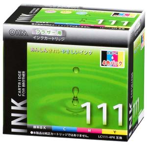 ブラザー 互換インク LC111-4PK互換 4色パック OHM 01-4186 INK-B111B-4P｜cablestore