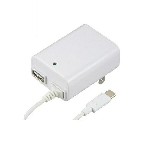 USB-ACアダプター USB Type-Cケーブル付き ホワイト OHM 01-3747 MAV-...