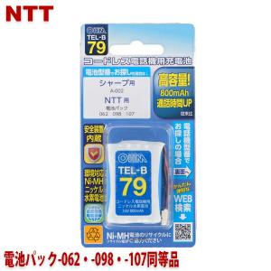 NTT用コードレス電話機 子機用充電池 電池パック-062・-098・-107同等品 容量800mAh 05-0079 OHM TEL-B79 コードレスホン 互換電池｜cablestore