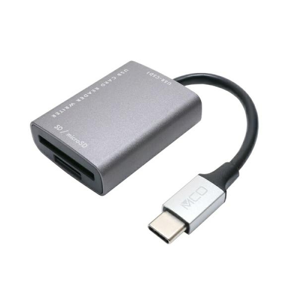 ミヨシ SDカードリーダ・ライタ USB Type-Cコネクタ USB3.2Gen1対応 ダークシル...