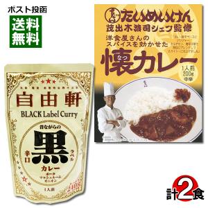 たいめいけん 洋食屋さんのスパイスを効かせた懐カレー＆大阪 なんば 自由軒 昔ながらの黒ラベルカレー 辛口 各1人前 詰め合わせセット