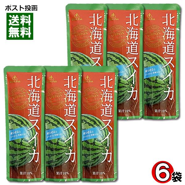 ゴールドパック 北海道 スイカ ジュース 80g×6袋まとめ買いセット 凍らせるとシャーベットに