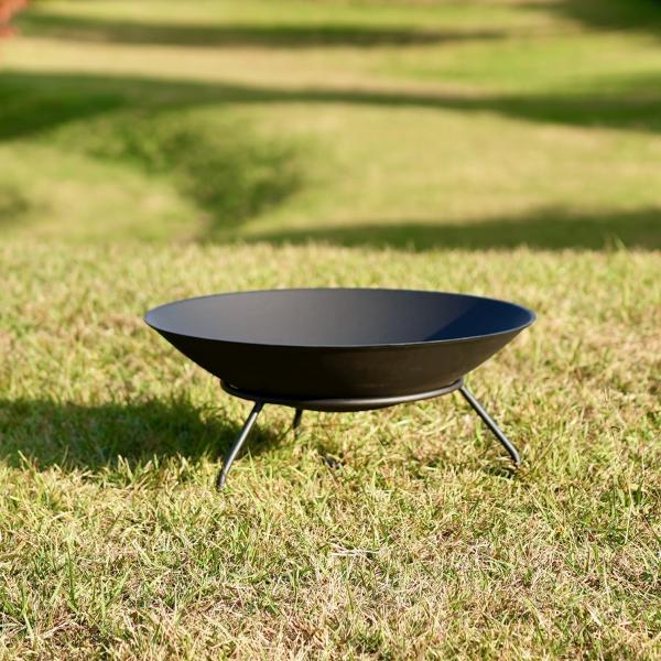 鋳物製ファイヤーピット、シンプルでスタイリッシュな焚き火台、庭やキャンプ、グランピングにも最適・高耐...