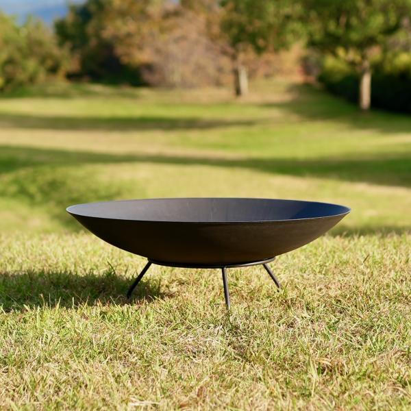 鋳物製ファイヤーピット、シンプルでスタイリッシュな焚き火台、庭やキャンプ、グランピングにも最適・高耐...