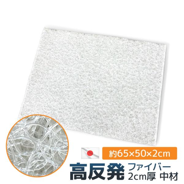 中材 高反発 ファイバー 約65×50×2cm シート 洗える ハサミで切れる 日本製 加工用 中材...