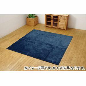 ラグ カーペット 4.5畳 洗える 無地 『イーズ』 ネイビー 約220×320cm 裏:すべりにくい加工 （ホットカーペット対応） 1280050191003 [13]｜cagu-le