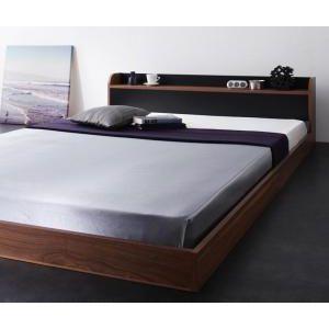 棚・コンセント付きバイカラーデザインフロアベッド DOUBLE-Wood 棚・コンセント付きバイカラーデザインフロアベッド DOUBLE-Wood