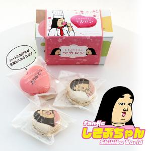 あるある漫画「しきぶちゃん」のニヤッとしちゃうマカロン（3個入り）＊ハートに文字入れ可能→備考欄へ記入＊