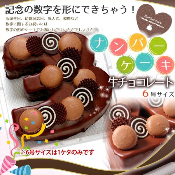『ナンバーケーキ』6号 生チョコレートタイプ バレンタインデーにおすすめ♪数字を形のケーキでお祝い☆