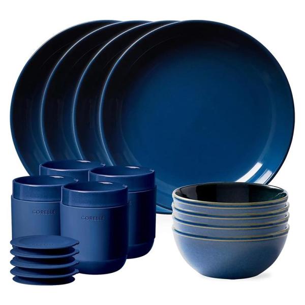 コレール 食器セット 4組 16点 無地 Corelle Stoneware 16-pc Dinne...