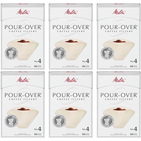 コーン コーヒーフィルター ドリップ用 480枚 メリタ ベージュ Melitta #4 Pour-...