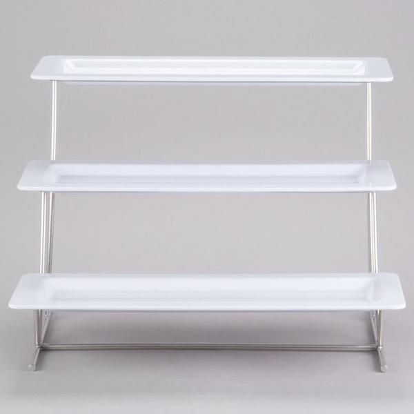 ディスプレイスタンド 角型 3段 幅55cm メラミンプレート サービングトレイ カフェ レストラン...