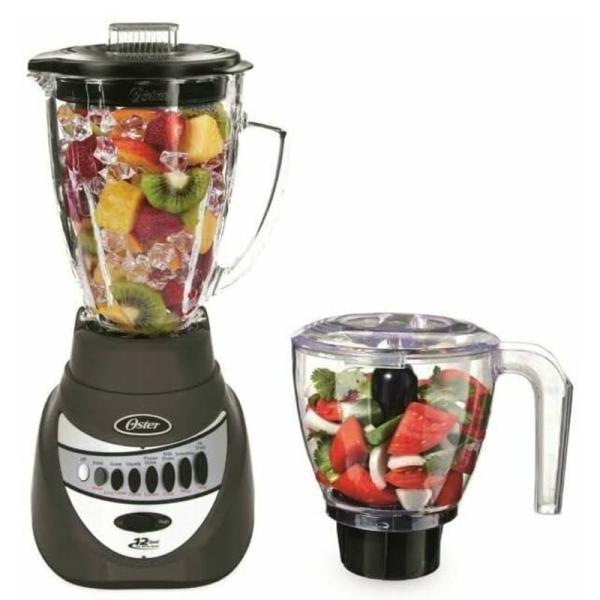 オスター ブレンダー 4枚刃 ラウンド ガラスジャー フードチョッパー付 700W 12スピード ※...