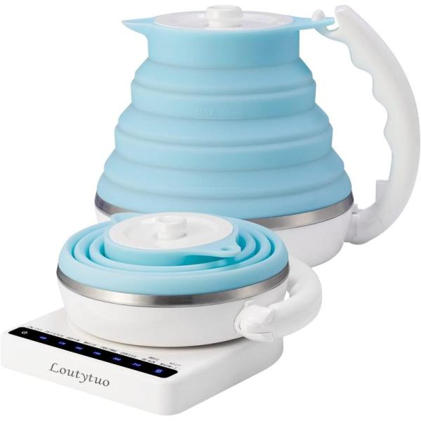たためる コンパクト 電気ケトル 555ml 温度設定 保温 シリコン 海外 旅行 トラベル Ult...