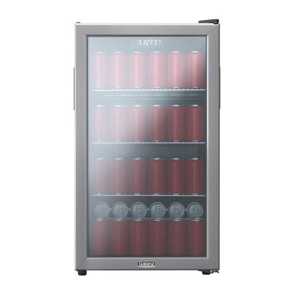 冷蔵庫 130缶 棚3段 ステンレス リバーシブルドア 飲み物 ビバレッジ クーラー Galanz ...