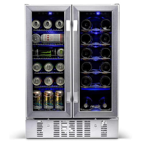 ワインクーラー 18本 冷蔵庫 60缶 ビルトイン可 フレンチドア 観音開き デュアルゾーン 温度制...