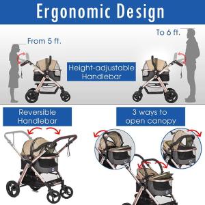 3-in-1 ペット用カート キャリー カーシ...の詳細画像4