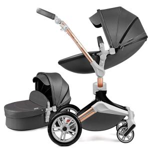 ベビーカー 両対面式 バシネット 防水PUレザー 新生児 ホットマム Baby Stroller 360 Rotation Function,Hot
