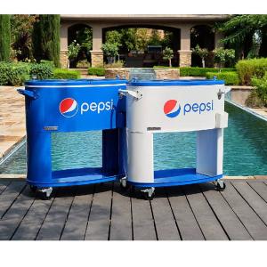 ペプシ ドリンクカート カート型 クーラーボックス 76L Pepsi Outdoor Patio Cooler with Wheels 80-Qua｜cakmkt