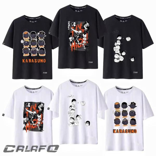 ハイキュー!! tシャツ 日向翔陽 及川徹 影山飛雄 月島 蛍 孤爪 研磨 半袖 夏服 丸襟 トップ...