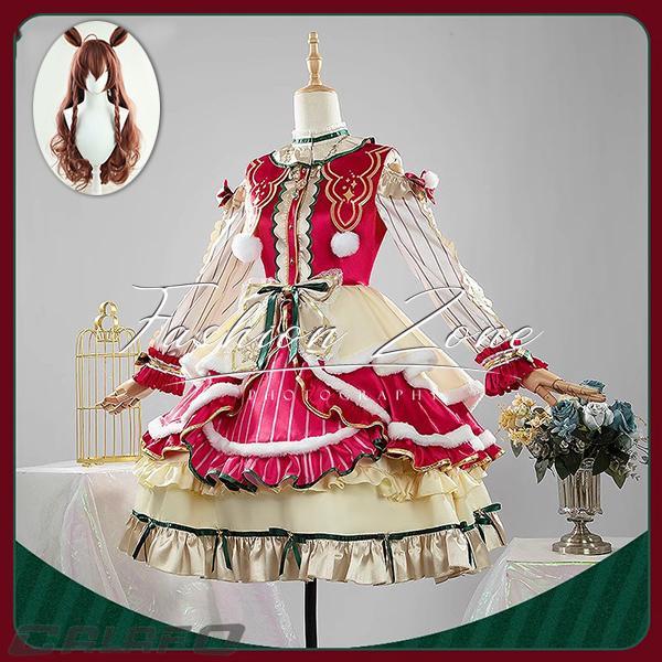 ◆ウマ娘 プリティーダービー 風 メジロブライト クリスマス服 コスプレ衣装 ウィッグ 靴 演出服 ...