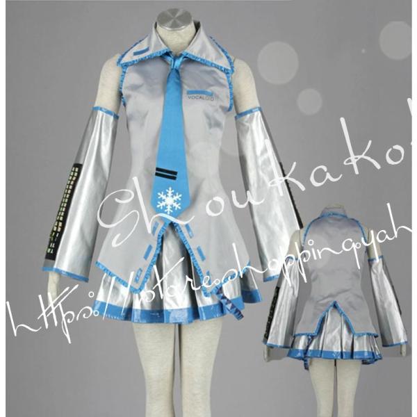 子供用大人用 VOCALOID ボーカロイドシリーズ 風 シルバーの初音ミク1代 コスプレ衣装ウィッ...