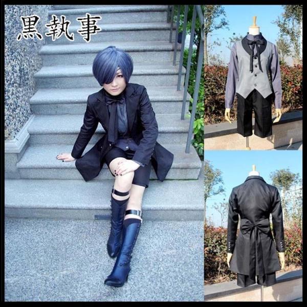 シェル 黒執事 シエル・ファントムハイヴ シェル風 コスプレ衣装 コスチューム 豪華セット 悪魔 変...