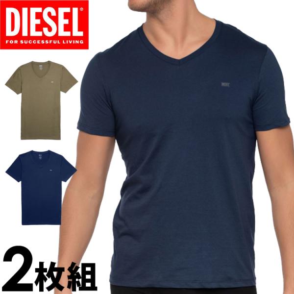 【閉店セール30%OFF】【6/11(火)まで】ディーゼル メンズ コットン Vネック 半袖 Tシャ...