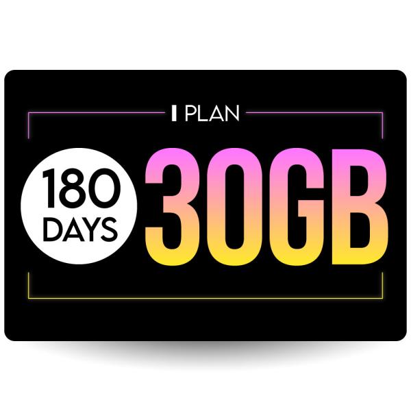 プリペイドSIMカード 180日30GBプラン[Iプラン] 長期格安プラン 日本国内用