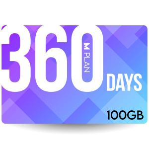 プリペイドSIMカード 360日100GBプラン[Mプラン] 期間内使い切りプラン