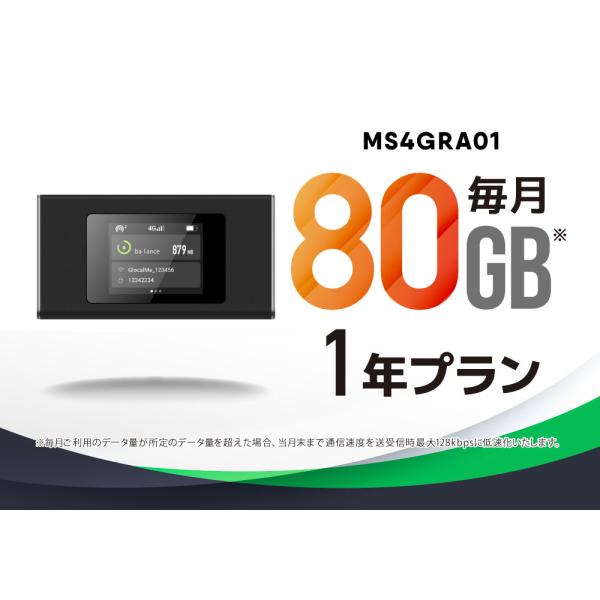 CALENDAR WIFI MS4GRA01 クラウドWIFIルーター 月/80GB 1年プリペイド...