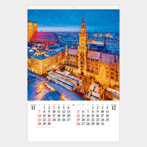 名入れカレンダー 2027 壁掛け SB-260 フィルム ワイドヨーロッパ 100冊