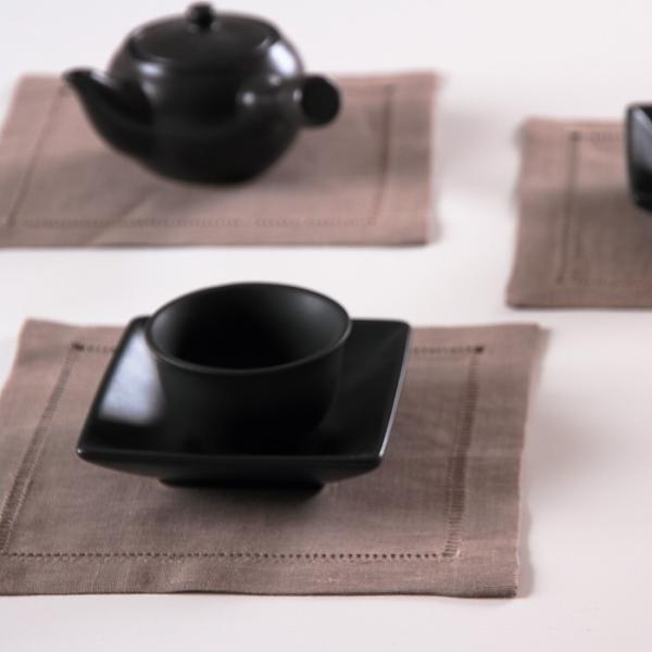 Louis Philips リネン亜麻ゲストタオル　ミニプレースマット 20x20 トープ（茶褐色）...