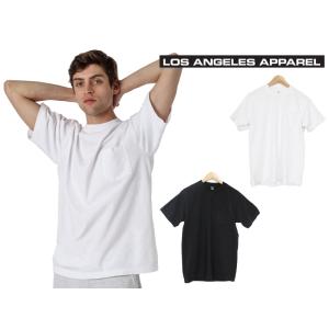 LOS ANGELES APPAREL ロサンゼルスアパレル ポケット Tシャツ クルーネック メンズ レディース S/S Garment Dye Pocket T-Shirt｜california-casual-c