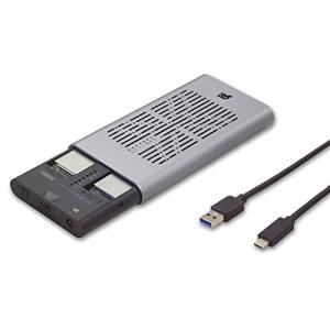USB3.2 Gen2x2 M.2 SSDケース （クローン機能搭載NVMe 2台用） RS-ECM2-U32CAの商品画像