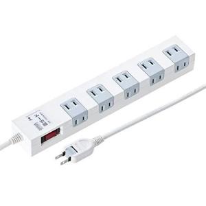 マグネット付 電源タップ 10個口 2m 雷ガード