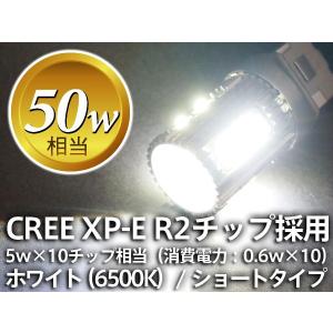 T20 LED バルブ【CREE XP-E R2 50W/ホワイト】 1PC｜californiacustom