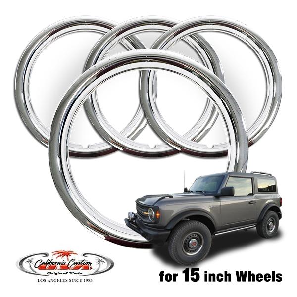 CC ホイールリング トリムリング ステンレススチール製 ポリッシュ 1台分 4枚セット スチールホ...