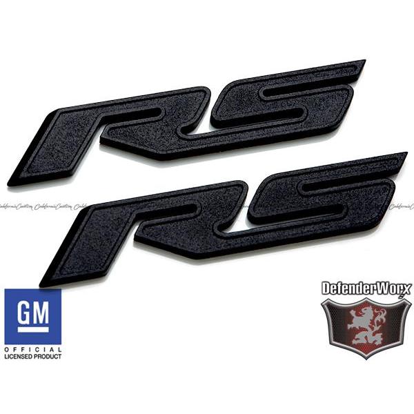 Defenderworx 10-15y シボレー カマロ RS フェンダー エンブレム マットブラッ...
