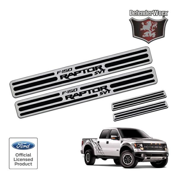 Defenderworx製 スカッフプレート フロント リア 4枚セット ドアシル サイドシルプレー...