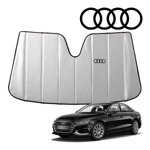 Audi サンシェード シルバー ブラック USアウディ純正 専用設計 AUDI ロゴ入 サンシェード 吸盤不要