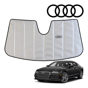 【ケース付き】Audi アウディ 純正 サンシェード USアウディ純正 専用設計 AUDI ロゴ入 サンシェード 吸盤不要
