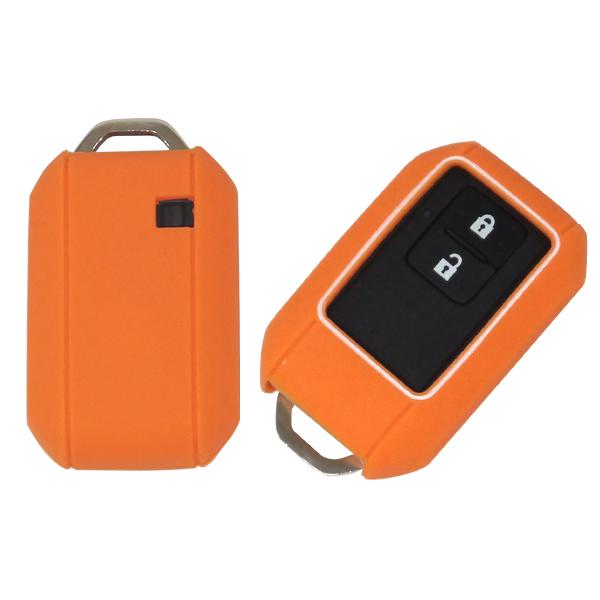 スズキ シリコンキーカバー/オレンジ ジムニー、スペーシアギア、スイフト、クロスビー 他