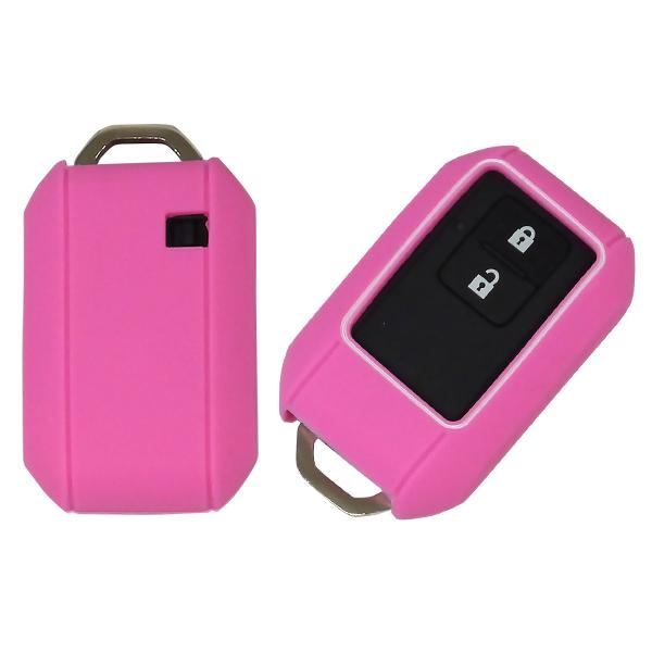 スズキ シリコンキーカバー/ピンク ジムニー、スペーシアギア、スイフト、クロスビー 他