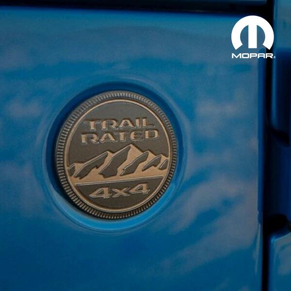 MOPAR純正 TRAIL RATED サイド フェンダー エンブレム ブロンズ&amp;ガンメタ/18y-...