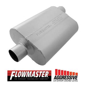 FLOW MASTER / フローマスター 40 マフラー #42542 Center in 2.5"/Offset out  2.5" - Aggresive Sound