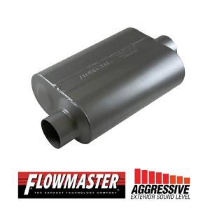 FLOW MASTER / フローマスター スーパー 40 マフラー 409S #853046 Offset in 3.00"/Center out  3.00" - Aggresive Sound｜californiacustom