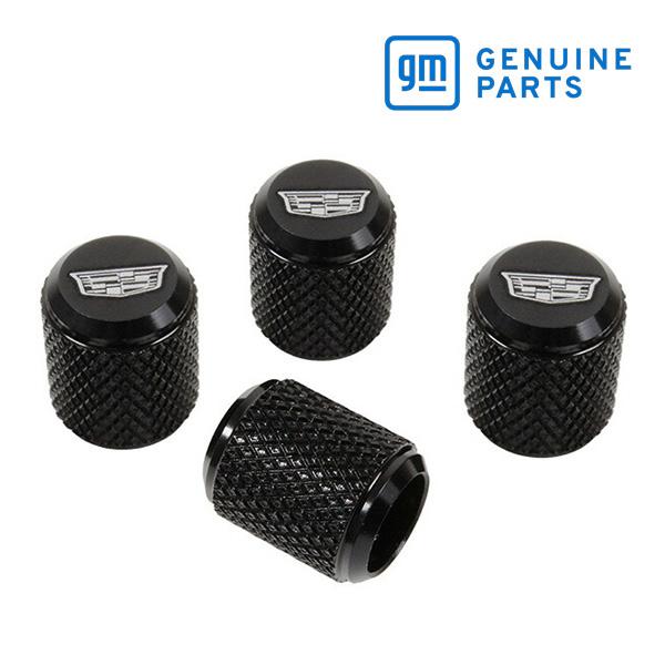 GM純正 エアバルブキャップ キャデラックロゴ入り ブラック 4PC G0438363 キャデラック...