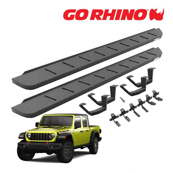 【GO RHINO 正規品】RB10 ランニングボード+ドロップステップ プロテクティブベッドライナ...