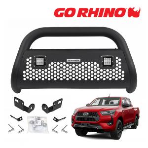 ダイハツ車用フロントバンパー ガードブラックLEDライト付き GO RHINO RC3 LR スキッドプレート フロントバンパーガード 20インチ